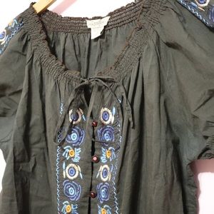 Short Sleeve Peasant Top